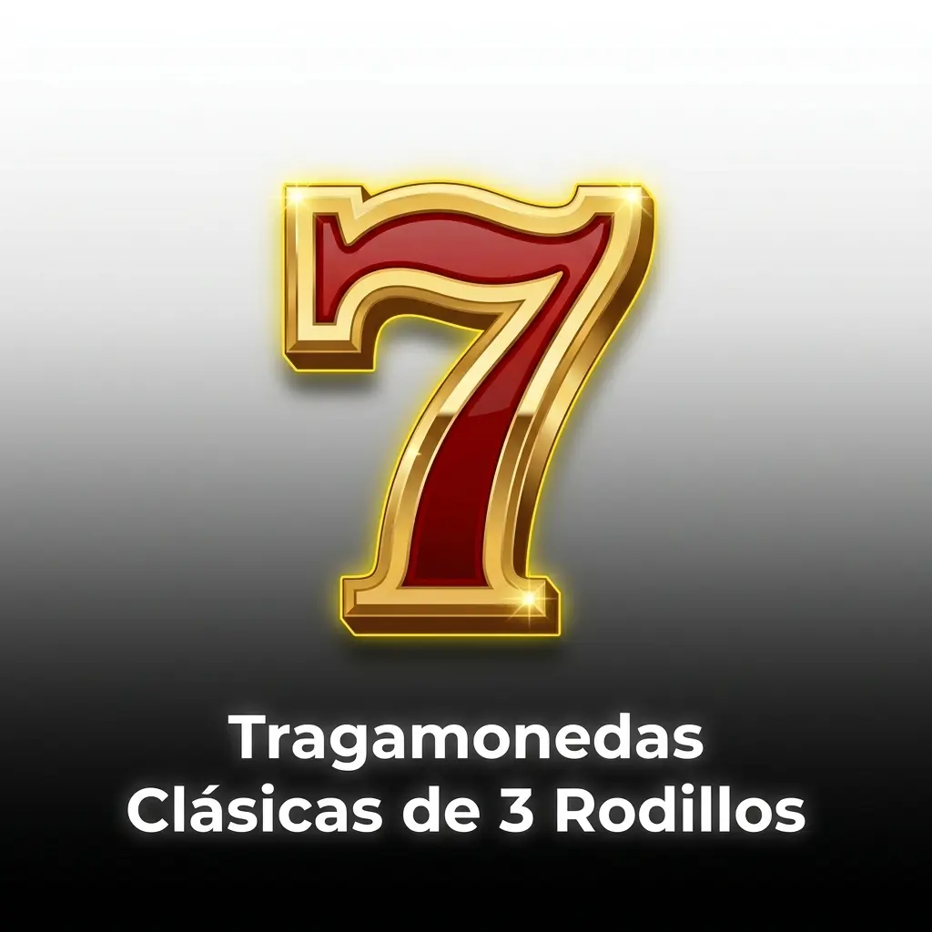 Tragamonedas clásicas de 3 rodillos con símbolos de frutas, barras y sietes para juego simple y rápido