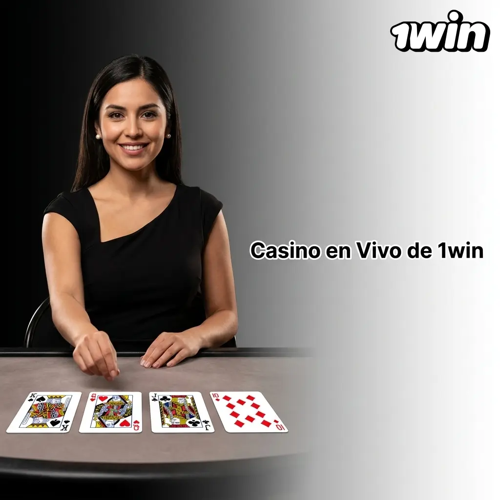Mesa de casino en vivo 1win con crupieres reales transmitiendo ruleta, blackjack y baccarat en HD para Chile